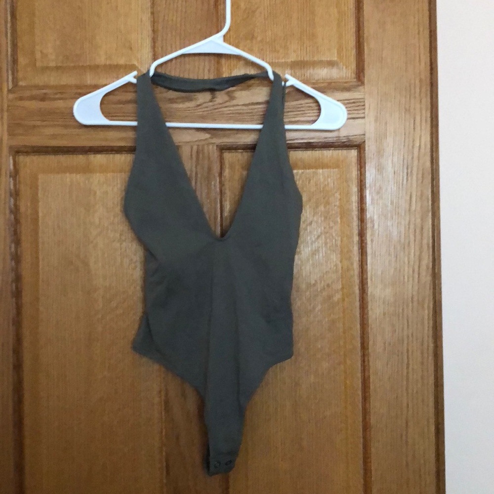 Deep V Neck Halter Bodysuit